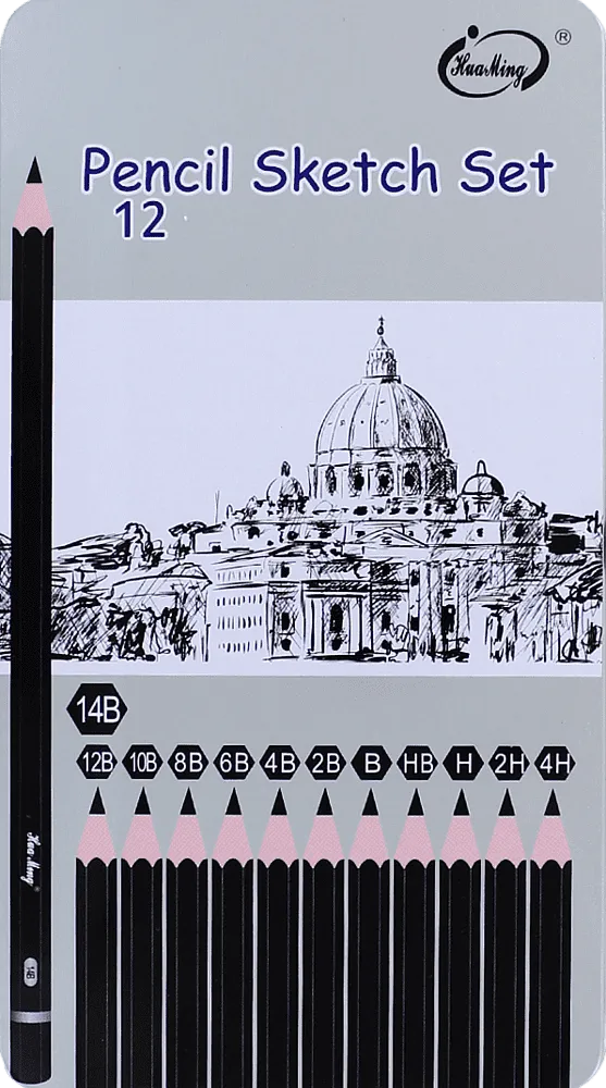Black pencils "HuaMing" 12 pcs