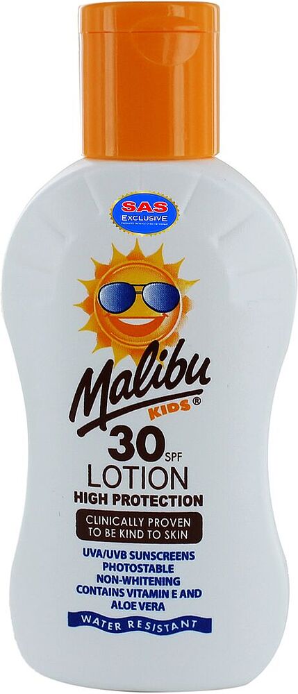 Солнцезащитный лосьон для детей "Malibu 30 SPF" 100мл