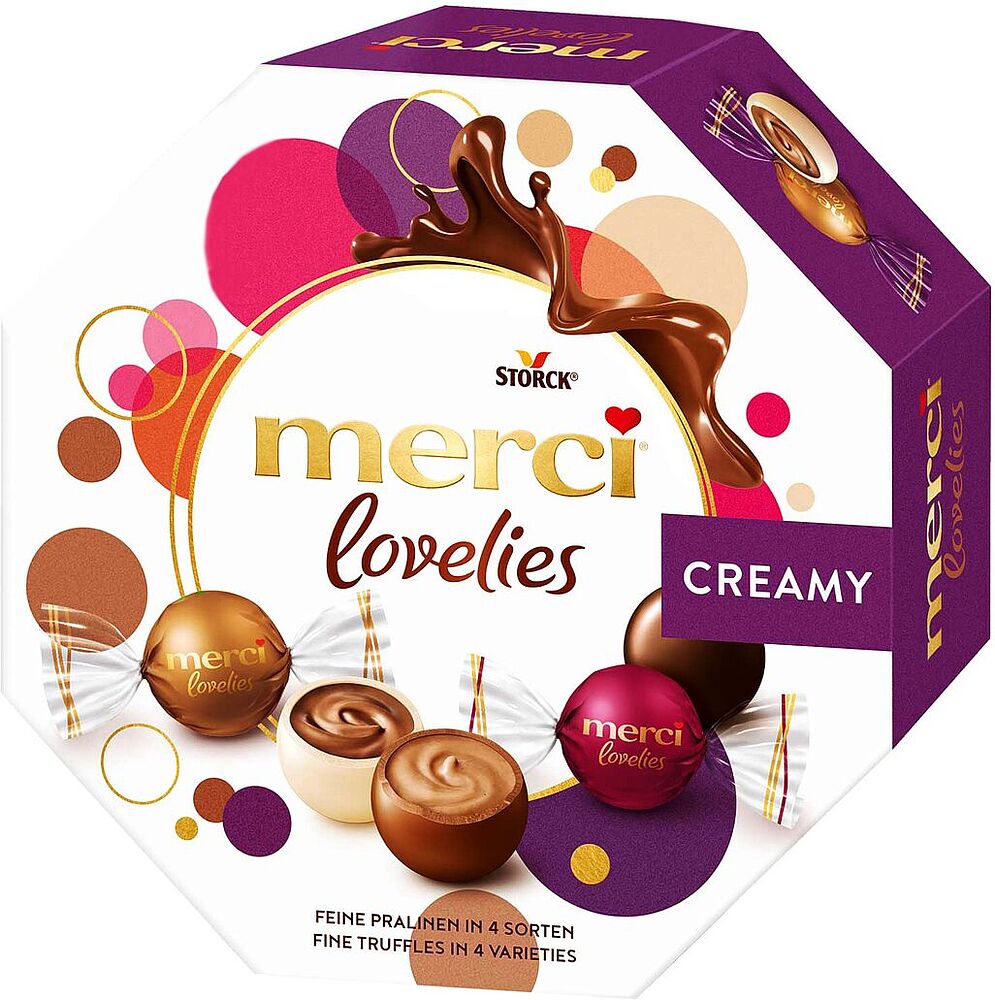Chocolate candies collection "Merci Lovelies Creamy" 185g
