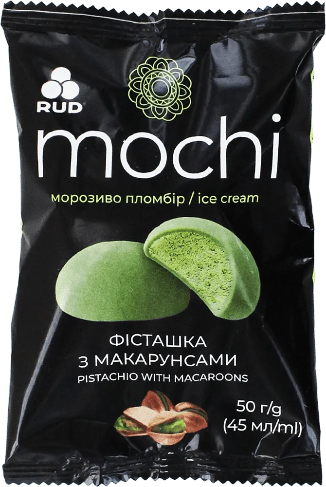 Мороженое моти со вкусом фисташек и макарунов "Rud Mochi" 50г
