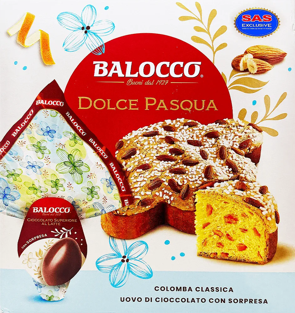 Easter bread & chocolate egg "Balocco Dolce Pasqua" 700g+150g