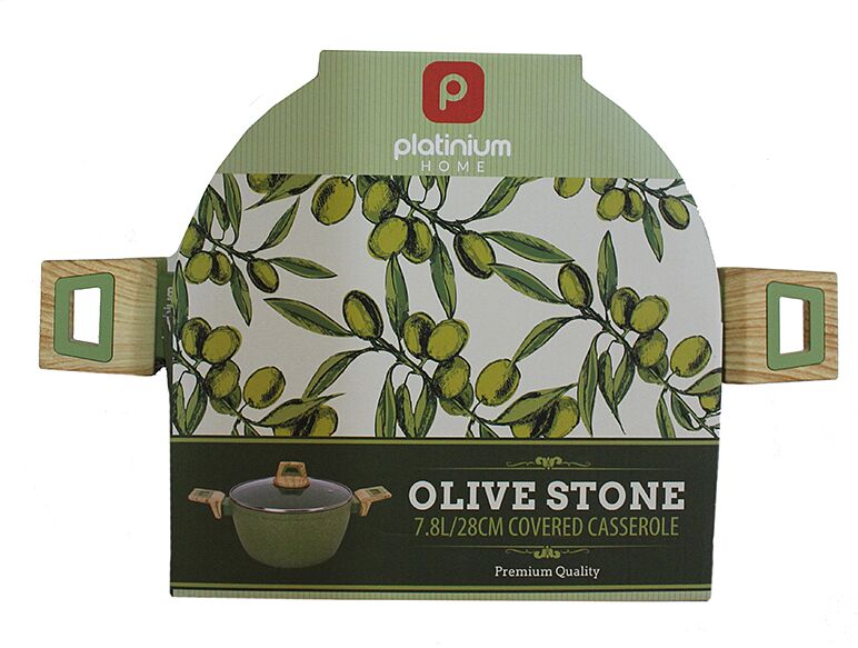Casserole with lid "Platinium Home Olive Stone" 