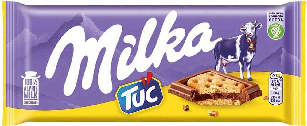 Chocolate bar with cracker "Milka Tuc" 87g
