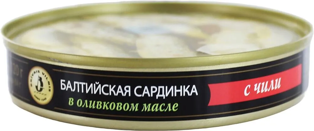 Sardine in oil with chilli "Brivais Vilnis" 120g
