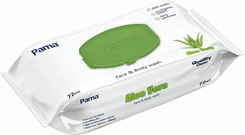 Antibacterial wet wipes "Pama" 72 pcs