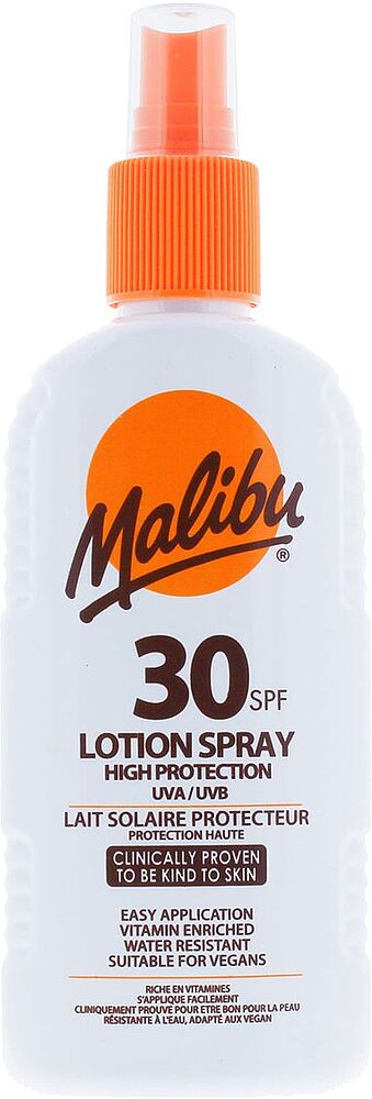 Sunscreen lotion-spray "Malibu 30 SPF Lotion Spray " 200ml