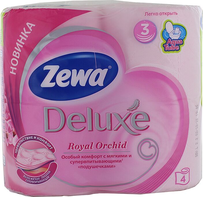 Туалетная бумага "Zewa Deluxe Orchid" 4 шт