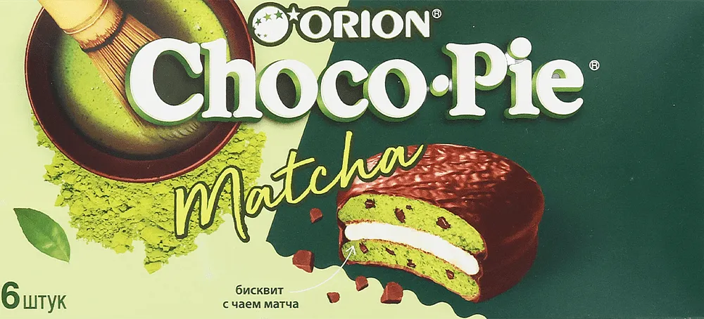 Cookies matcha flavored coated with chocolate "Orion Choco Pie Matcha" 180g
