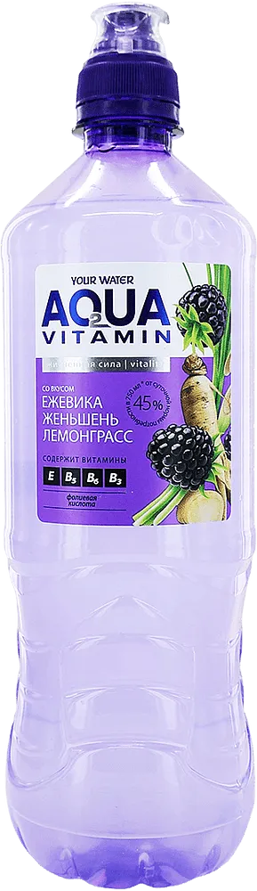 Blackberry, ginseng & lemongrass flavored non-alcoholic drink "Aqua Vitamin" 0.75l
