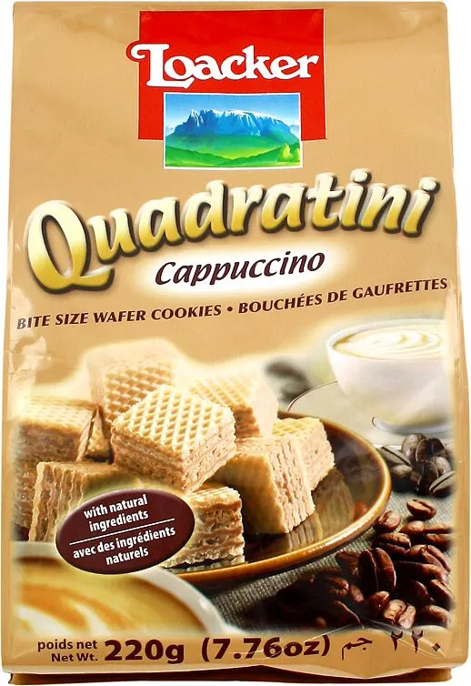 Wafer with capuccino filling "Loacker Quadratini Cappuccino"  220g  