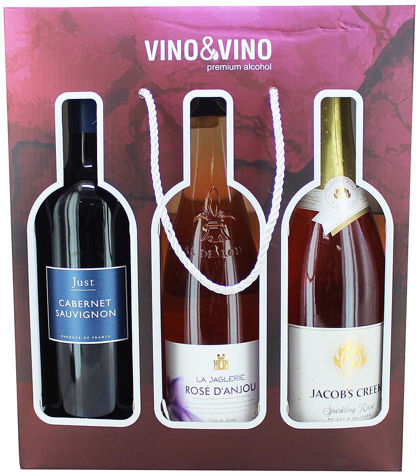 Ալկոհոլային խմիչքների հավաքածու «Vino & Vino» 3 հատ