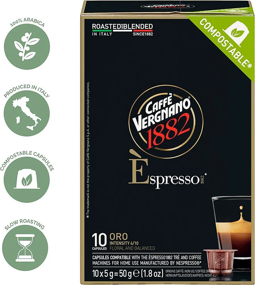 Coffee capsules "Caffe Vergnano Espresso Oro" 50g
