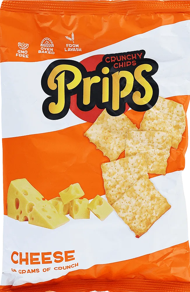Chips with cheese flavor "Prips Crunchy Chips" 80g
