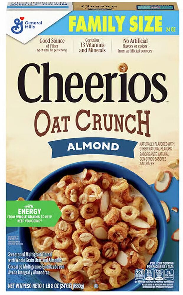 Готовый завтрак "Cheerios Oat Crunch Almond" 515г