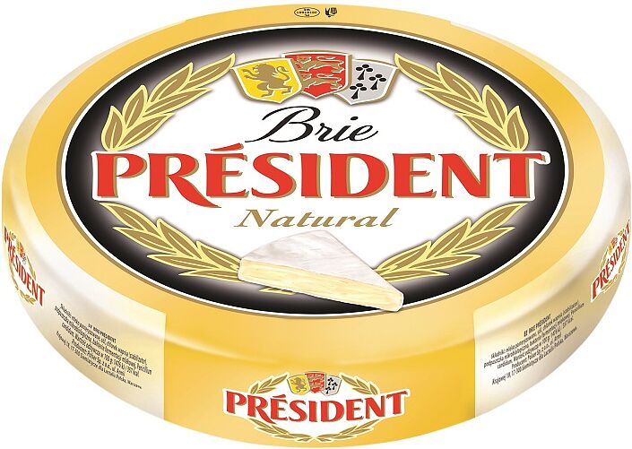 Պանիր բրի «President Brie» յուղայնությունը` 60%
