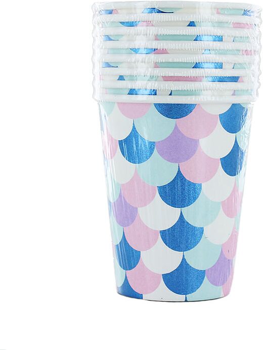 Disposable medium paper cups 8pcs. 