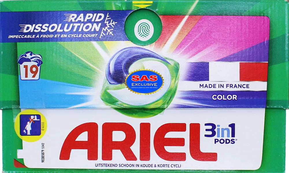 Color washing capsules "Ariel 3 in 1 Color" 19 pcs
