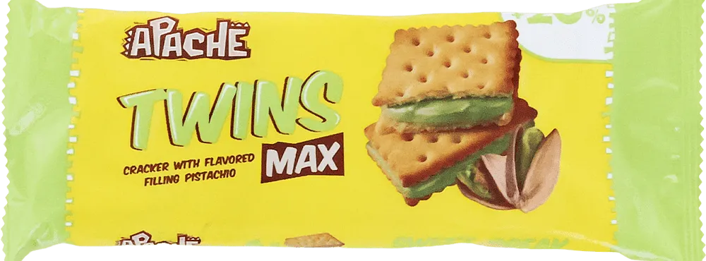 Crackers with pistachio filling "Apache Twins Max" 90g
