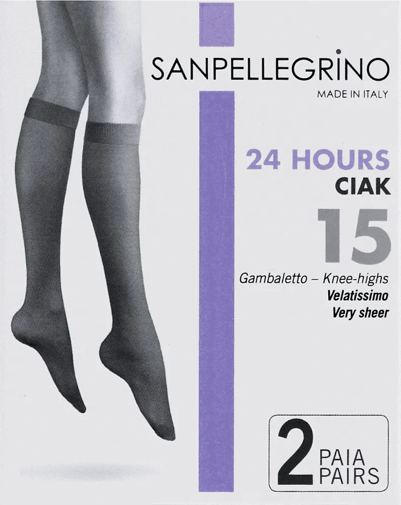 Black knee-high stockings "Sanpellegrino Nero 15 Den" 2 pair
