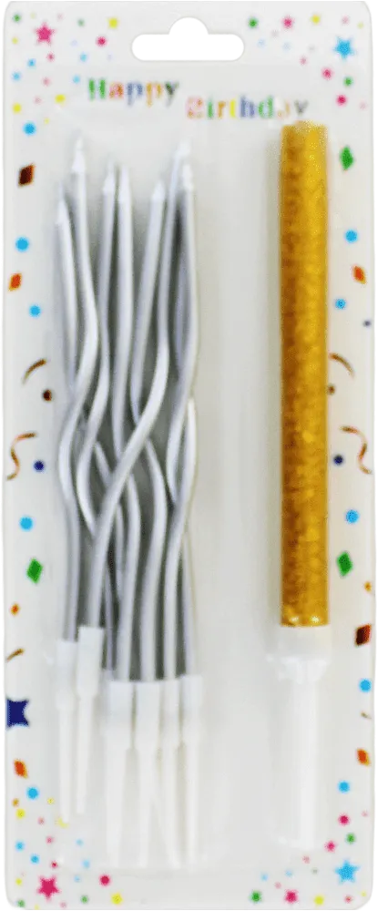 Birthday candle & cake torch "Happy Birthday" 9 pcs
