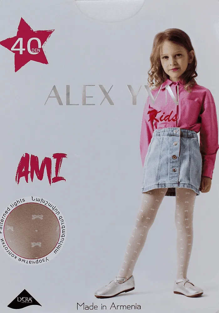 White kids tights "Alex YVN AMI 40 Den"
