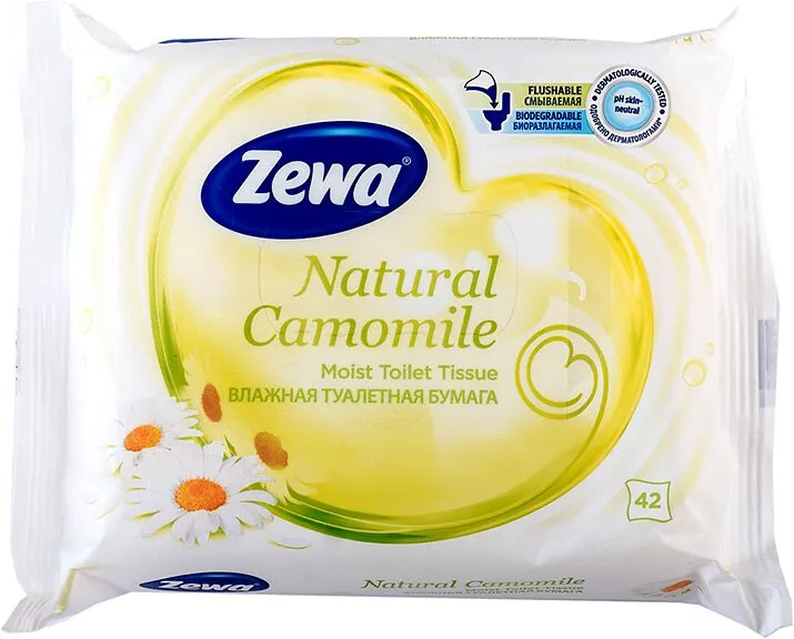 Wet toilet paper "Zewa Natural Camomile" 42 pcs