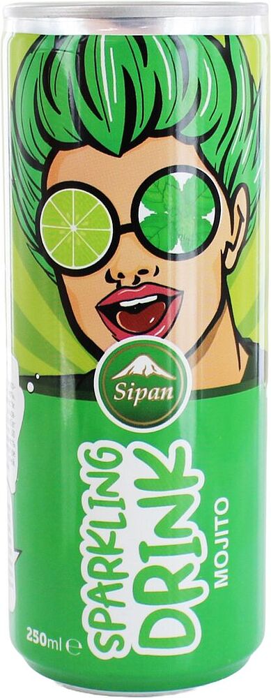 Refreshing carbonated drink "Sipan" 250ml Mojito