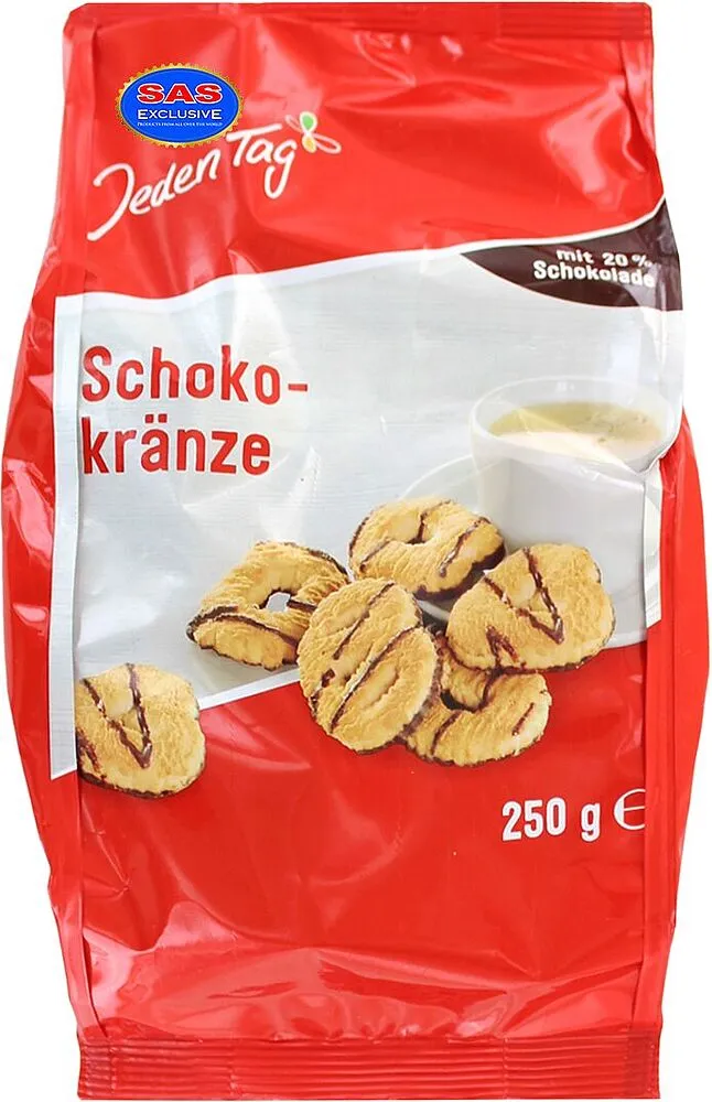 Cookies with chocolate "Jeden Tag" 250g

