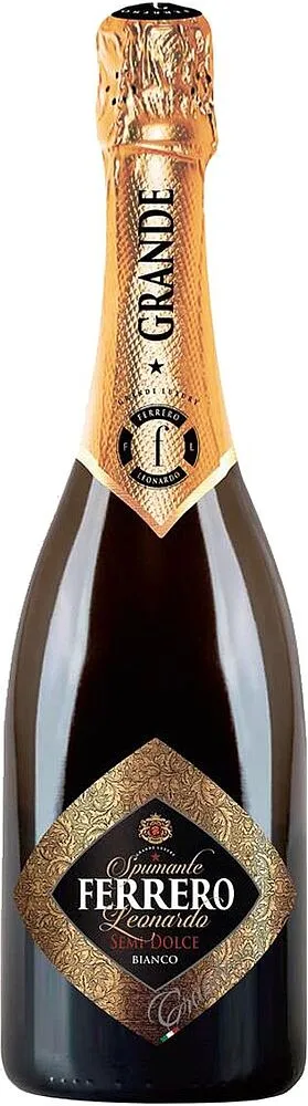 Вино игристое "Ferrero Leonardo Semidolce Bianco" 0.75л
