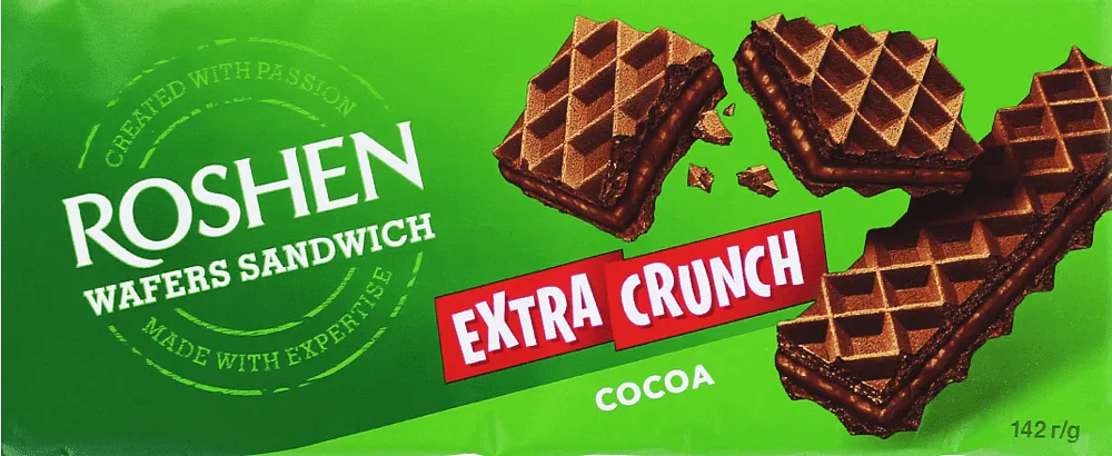 Վաֆլի կակաոյի կրեմով «Roshen Extra Crunch» 142գ
