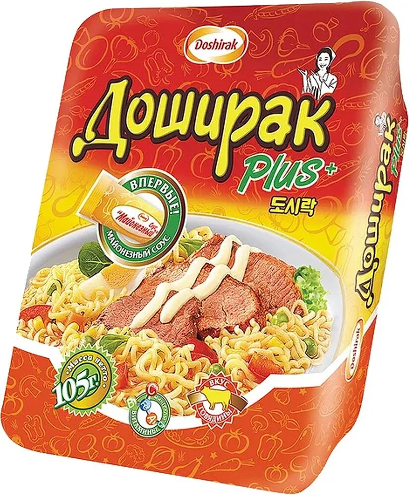 Լապշա տավարի «Доширак Plus» 105գ 