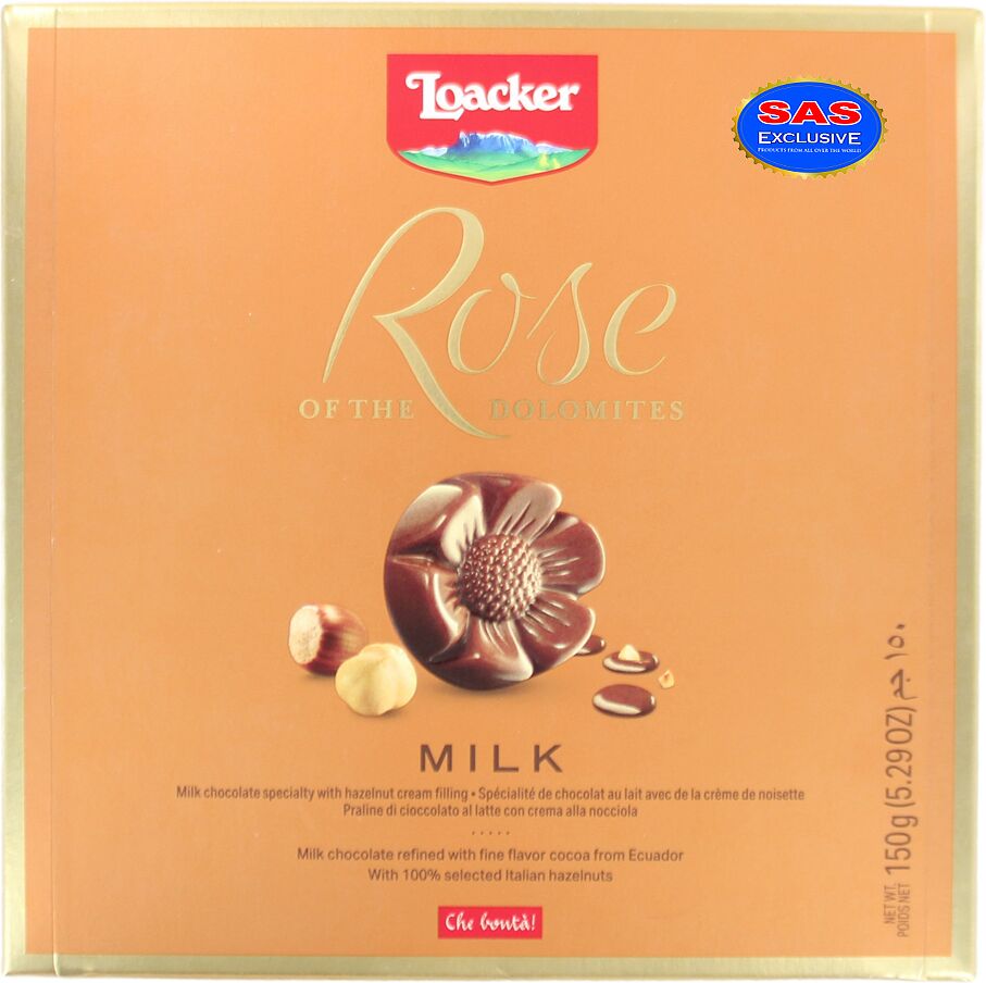 Շոկոլադե կոնֆետների հավաքածու «Loacker Rose Milk» 150գ
