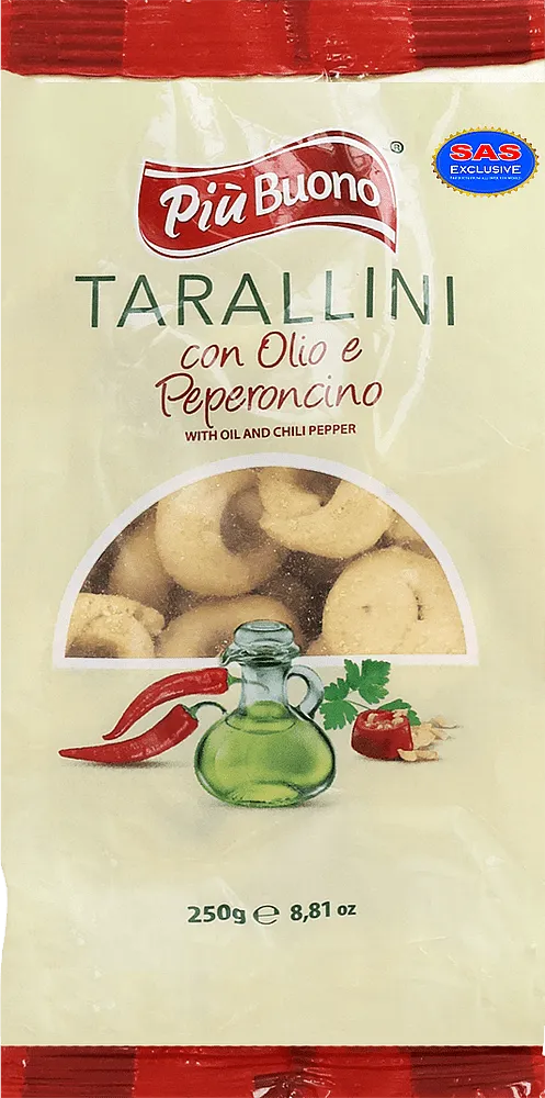 Չորաբլիթ ձիթապտղի ձեթով և պղպեղով «Piu Buono Tarallini» 250գ