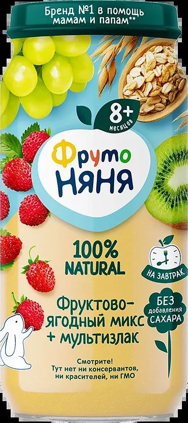 Fruit & berry puree "Fruto Nyanya" 250g
