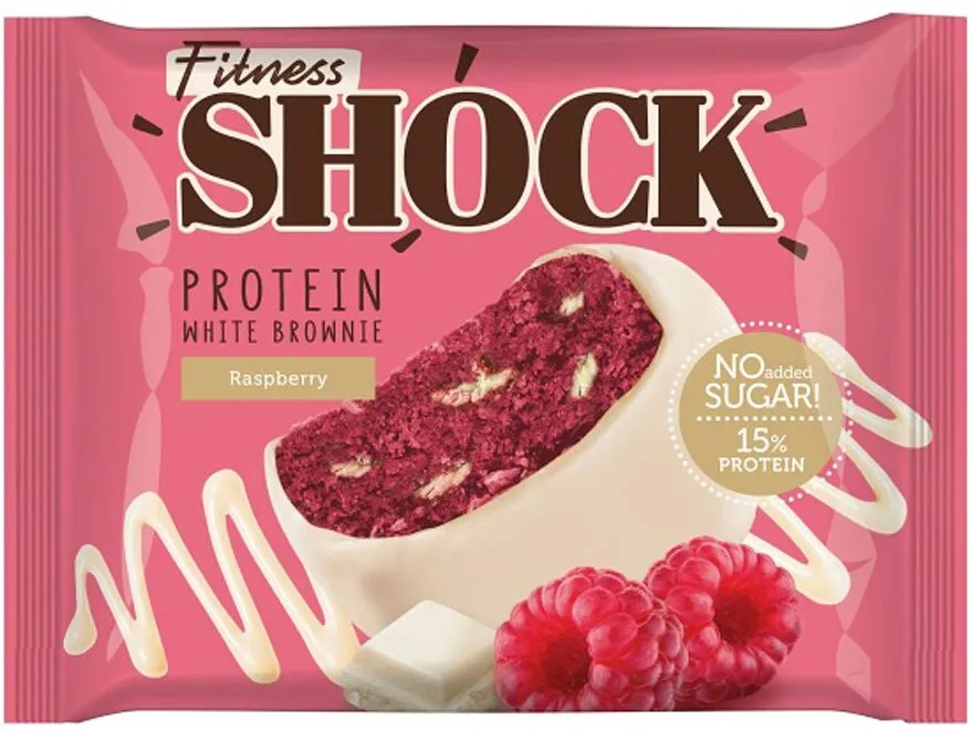Protein cookie with raspberry flavor "Fitness Shock Brownie" 50g
