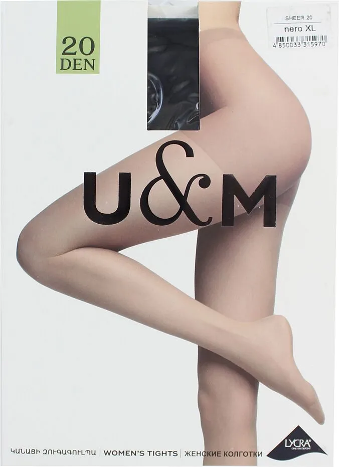 Tights "U&M 20 Den XL" Nero
