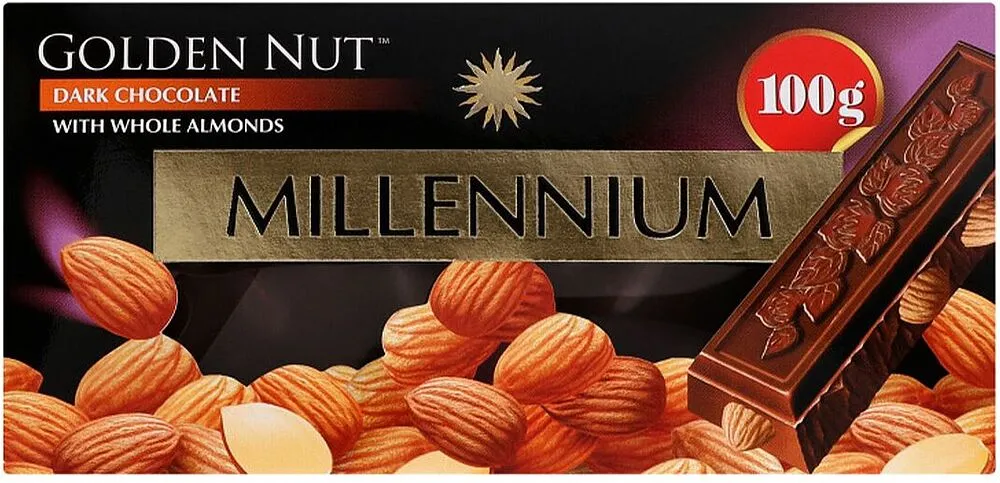 Chocolate bar with almonds "Millennium" 100g