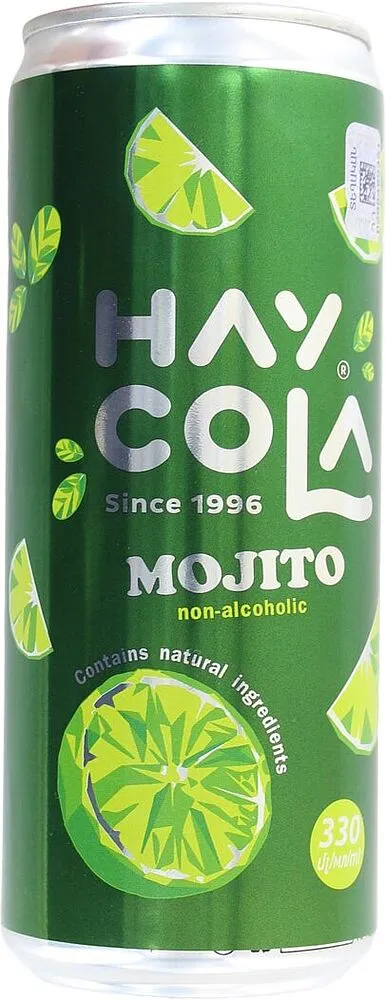 Освежающий газированный напиток со вкусом мохито "Hay Cola" 330мл 

