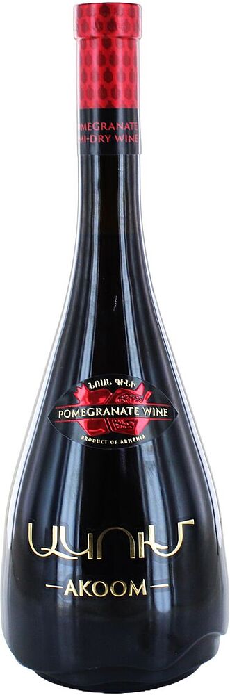 Red pomegranate wine "Akoom" 0.75l