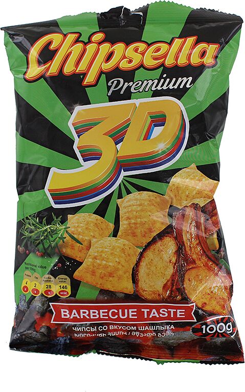 Chips "3D Chipsella" 80g BBQ 