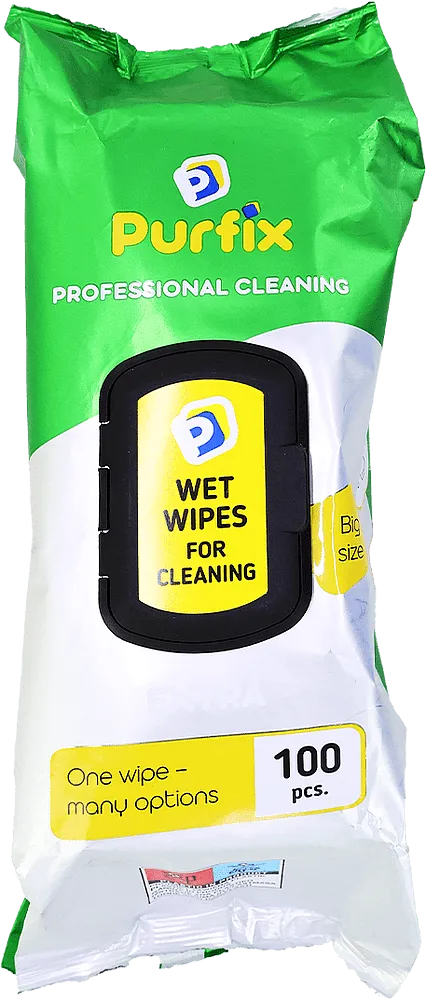 Անձեռոցիկ խոնավ մաքրման համար «Purfix Professional Cleaning Extra» 100 հատ