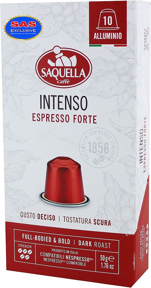 Капсулы кофейные "Saquella Intenso" 10*5г