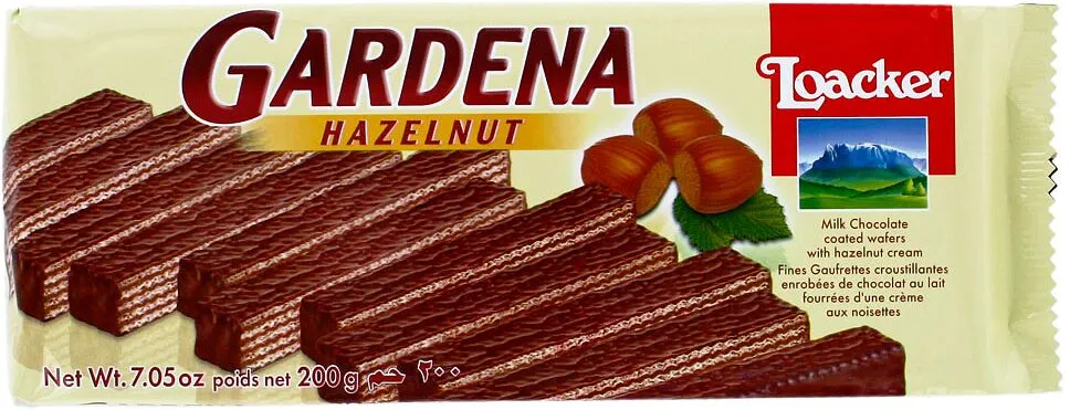 Wafer coated with chocolate "Loacker Gardena" 200g