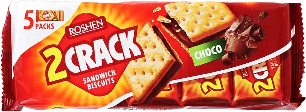 Կրեկերներ շոկոլադե միջուկով «Roshen 2 crack» 190գ