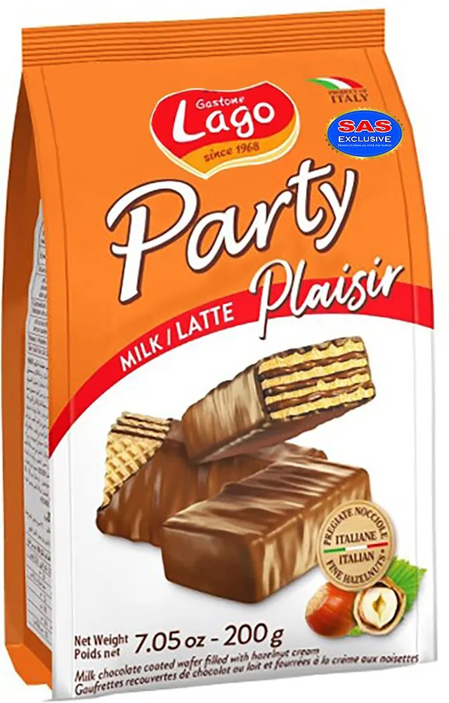Wafer with hazelnut cream "Lago Plaisir Party Milk Hazelnut" 200g