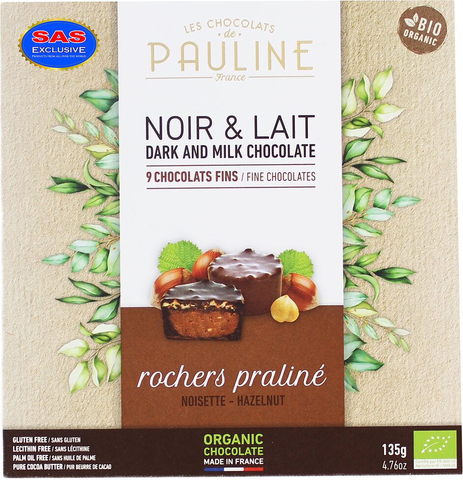 Շոկոլադե կոնֆետների հավաքածու «Pauline Noir & Lait» 135գ
