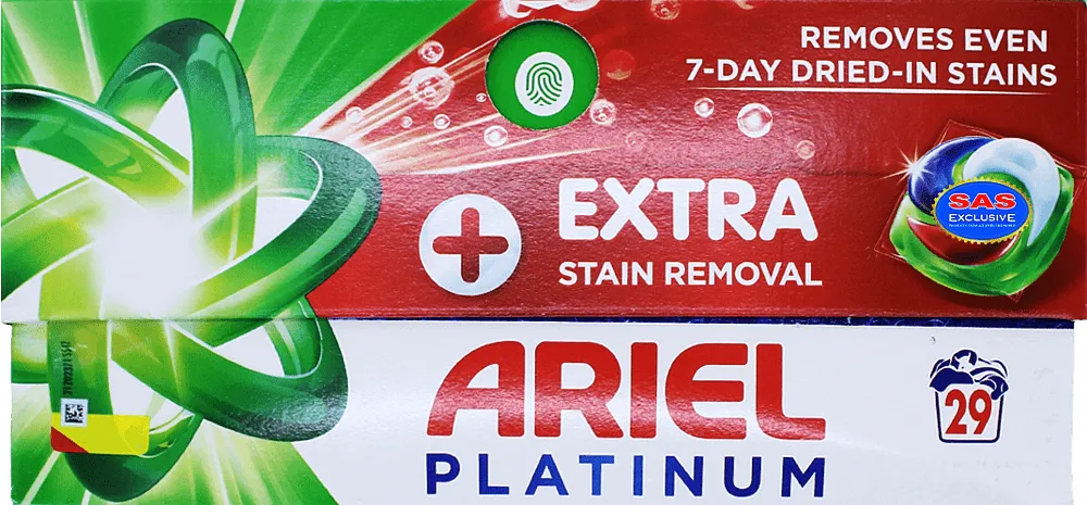 Universal washing capsules "Ariel Platinum Extra Stain Removal" 29 pcs
