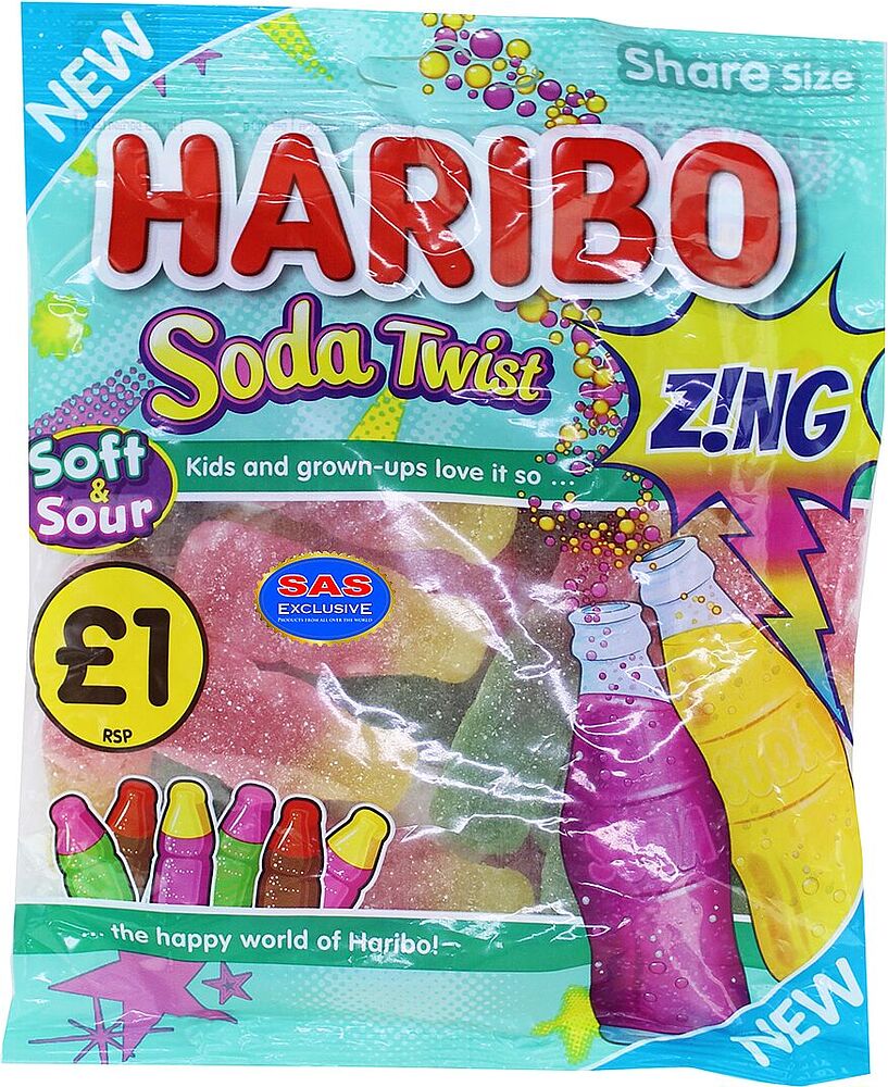 Jelly candies "Haribo Soda Twist" 160g
