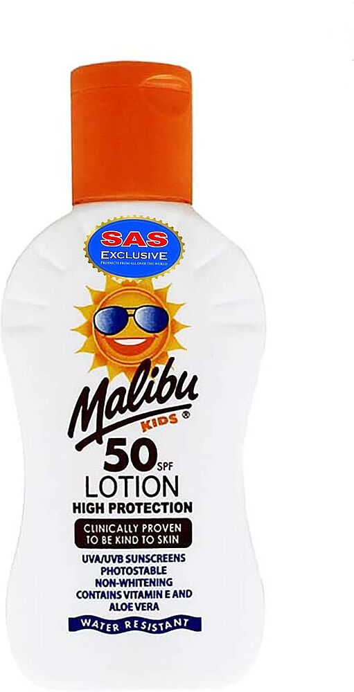 Արևապաշտպան լոսյոն մանկական «Malibu 50 SPF» 100մլ
