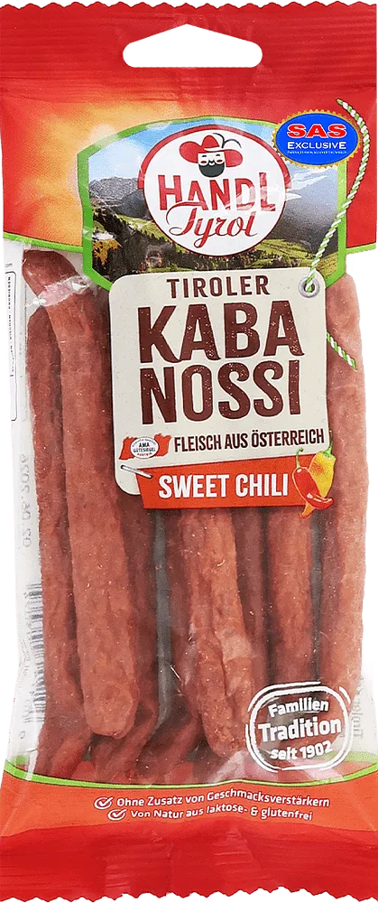 Երշիկ ապխտած չիլիի համով «Handl Tyrol Tiroler Kabanossi Sweet Chili» 80գ
